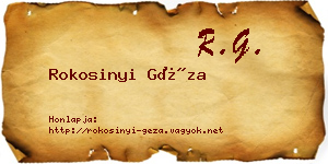 Rokosinyi Géza névjegykártya