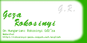 geza rokosinyi business card